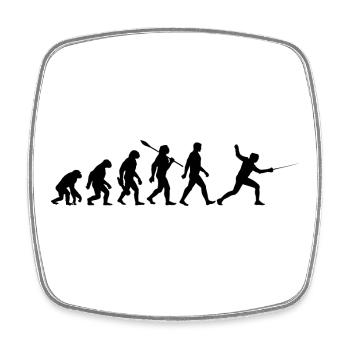 Evolution - Fechten - Fechter - Kampfsport - Viereckiger Kühlschrankmagnet - Weiß - Vorne