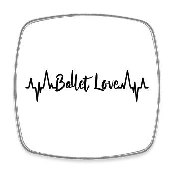 Ballet Love Pulsschlag - Square fridge magnet - white - Front