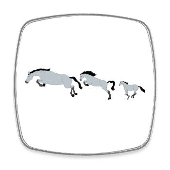 Chevaux en Mouvement Effervescent - Magnet carré - blanc - Devant