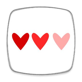HEART. HEARTS. HEART. FATHER'S DAY. VALENTINE'S DAY - Square fridge magnet - white - Front
