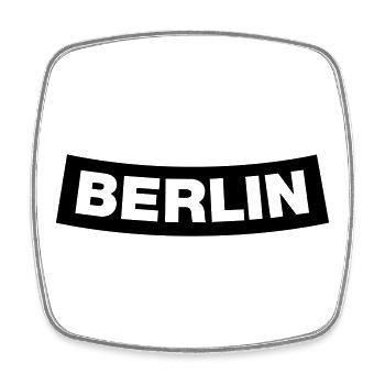 Berlin Chapter Element 1C (JGA MC-Rocker-Style) - Viereckiger Kühlschrankmagnet - Weiß - Vorne