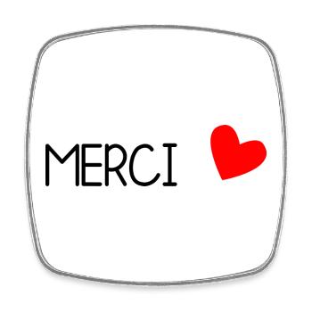 MERCI. MAÎTRESSE. MAÎTRE. MERCI MAÎTRESSE - Magnet carré - blanc - Devant