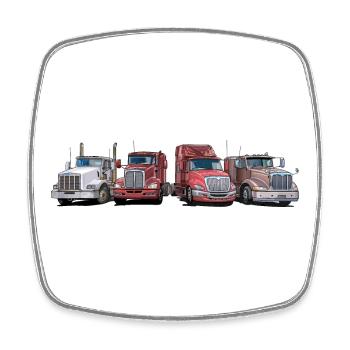 Sattelschlepper, Trucks - Viereckiger Kühlschrankmagnet - Weiß - Vorne