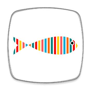 FISH. APRIL FOOL. HOLIDAY. SUMMER. HUMOR - Square fridge magnet - white - Front