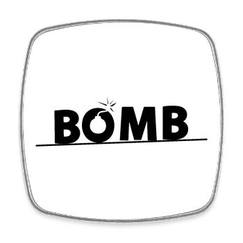 bomb - Viereckiger Kühlschrankmagnet - Weiß - Vorne