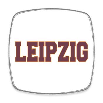 Leipzig City Portrait in Block Style - Square fridge magnet - white - Front