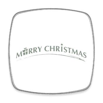 merry Christmas Schriftzug mit Symbolen - Viereckiger Kühlschrankmagnet - Weiß - Vorne