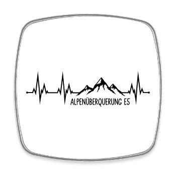 Alpenüberquerung E5 - Viereckiger Kühlschrankmagnet - Weiß - Vorne