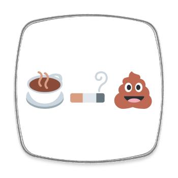 Kaffee, Kippe, K*cken - Viereckiger Kühlschrankmagnet - Weiß - Vorne