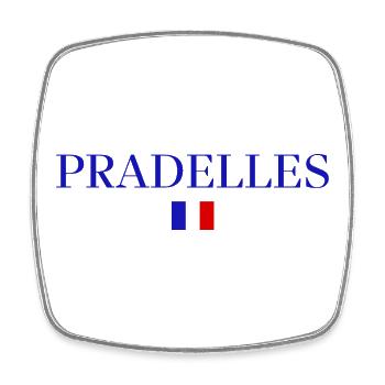 Pradelles France Heritage Crest - Square fridge magnet - white - Front