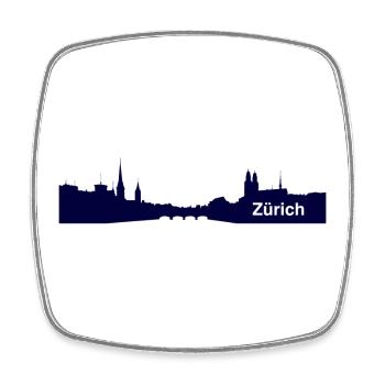 Zürich City Stadt Design - Alpha - Geschenkidee - Viereckiger Kühlschrankmagnet - Weiß - Vorne