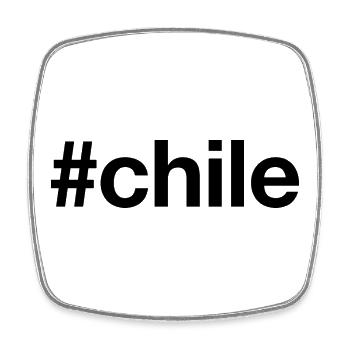CHILE Hashtag - Viereckiger Kühlschrankmagnet - Weiß - Vorne