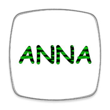 Vorname "Anna" - Neon Style - Viereckiger Kühlschrankmagnet - Weiß - Vorne