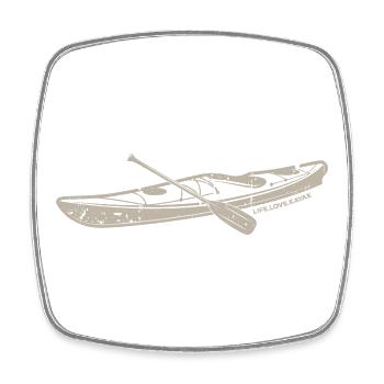 Let Love Win Kayak Print - Square fridge magnet - white - Front