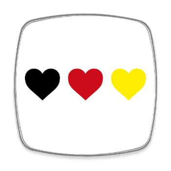 Heart Germany Hearts in Black-Red-Gold Design - Square fridge magnet - white - Front