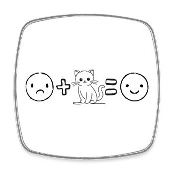 Leben ist besser mit Katzen - Viereckiger Kühlschrankmagnet - Weiß - Vorne