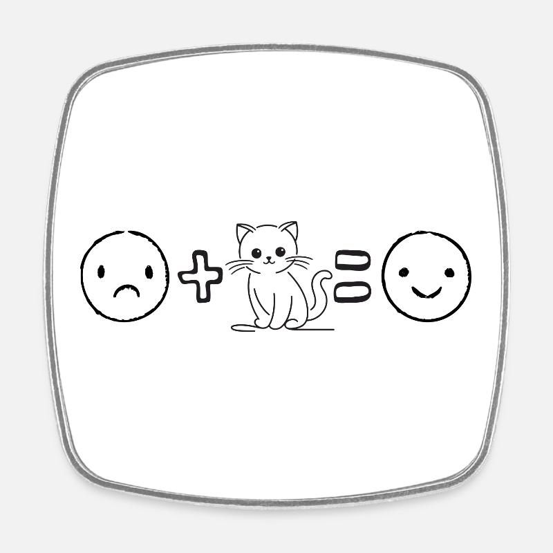 Life is better with cats - Square fridge magnet - white