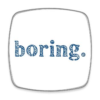 Boring Langeweile - Viereckiger Kühlschrankmagnet - Weiß - Vorne