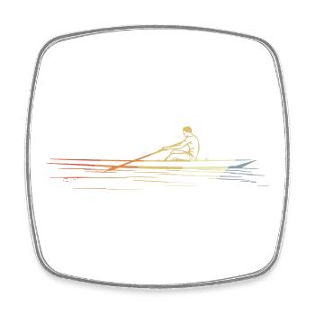 Vintage Rowing - Square fridge magnet - white - Front