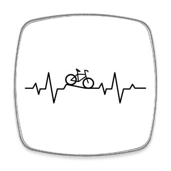 Fahrrad Herzschlag – Geschenk für Radsport-Fans - Viereckiger Kühlschrankmagnet - Weiß - Vorne