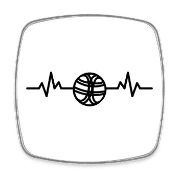 Heartbeat Petanque - Viereckiger Kühlschrankmagnet - Weiß - Vorne