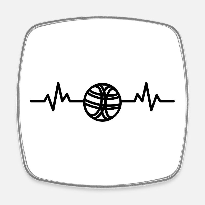 Heartbeat petanque - Square fridge magnet - white