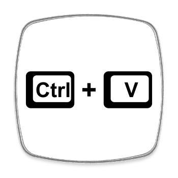 CTRL + V / Kinder Geschenk zu Vatertag / Muttertag - Viereckiger Kühlschrankmagnet - Weiß - Vorne