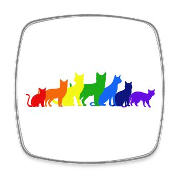 Regenbogen der Katzen - Viereckiger Kühlschrankmagnet - Weiß - Vorne