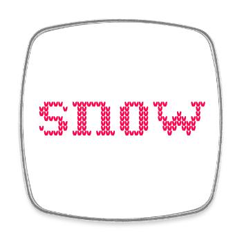 snow Knitwear Ski Holiday Winter Hut Magic Snow - Square fridge magnet - white - Front