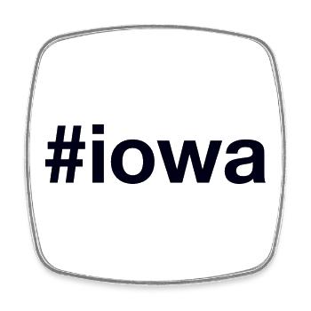IOWA Hashtag - Viereckiger Kühlschrankmagnet - Weiß - Vorne