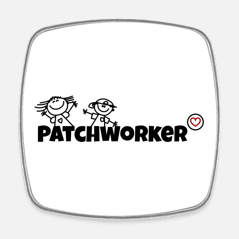 Patchworker - Viereckiger Kühlschrankmagnet - Weiß