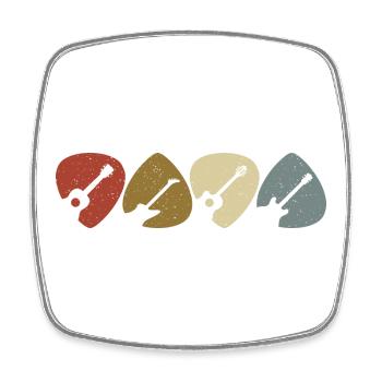 Retro Vintage Guitar Pick Player - Square fridge magnet - white - Front
