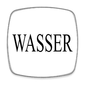 Wasser Schriftzug  - Viereckiger Kühlschrankmagnet - Weiß - Vorne