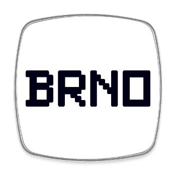 BRNO Czech Republic - Square fridge magnet - white - Front