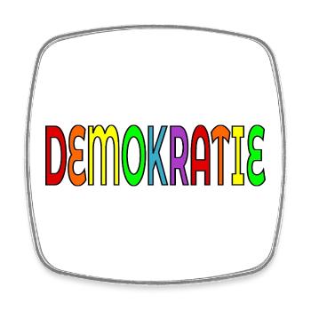 SCHRIFTZUG DEMOKRATIE - Viereckiger Kühlschrankmagnet - Weiß - Vorne