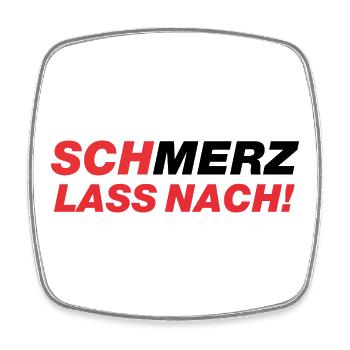 SchMerz lass nach - nein zu Merz - Viereckiger Kühlschrankmagnet - Weiß - Vorne