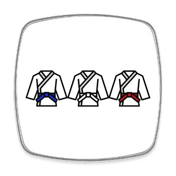 J'aime le judo - Magnet carré - blanc - Devant
