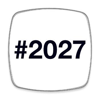 Hashtag 2027 - Magnet carré - blanc - Devant