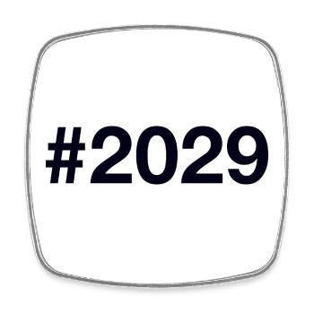 2029 Hashtag - Viereckiger Kühlschrankmagnet - Weiß - Vorne