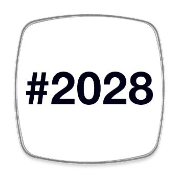 2028 Hashtag - Viereckiger Kühlschrankmagnet - Weiß - Vorne