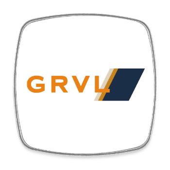 Gravel Logo - Square fridge magnet - white - Front
