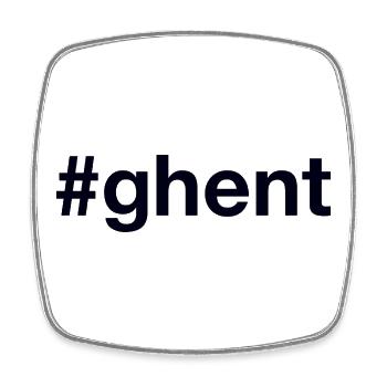 GHENT Hashtag Gent Belgien - Viereckiger Kühlschrankmagnet - Weiß - Vorne