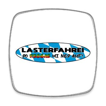 LASTERFAHREI - Do Reggae Mi Ned Auf! BAYERN Oval - Viereckiger Kühlschrankmagnet - Weiß - Vorne