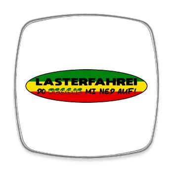 LASTERFAHREI - Do Reggae Mi Ned Auf! REGGAE Oval - Viereckiger Kühlschrankmagnet - Weiß - Vorne