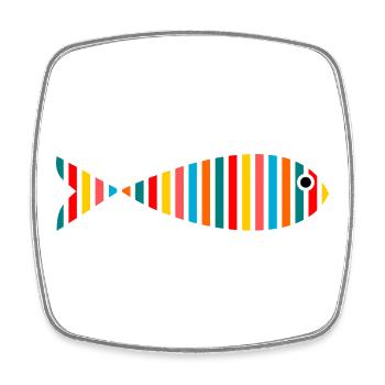 SARDINE. FISH. APRIL FOOL. EASTER. SEA - Square fridge magnet - white - Front
