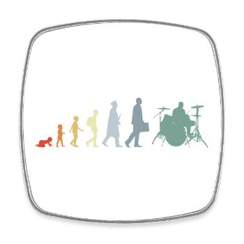 Drummer Evolution - Square fridge magnet - white - Front