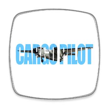 Cargo pilot C-2A - Viereckiger Kühlschrankmagnet - Weiß - Vorne