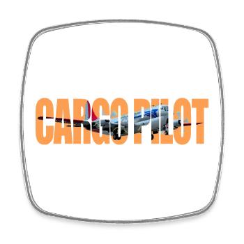 Cargo pilot C-97 - Viereckiger Kühlschrankmagnet - Weiß - Vorne