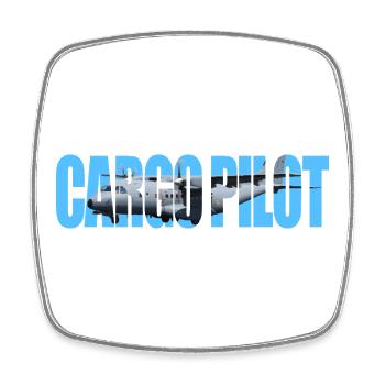 Cargo pilot CN-235 - Viereckiger Kühlschrankmagnet - Weiß - Vorne