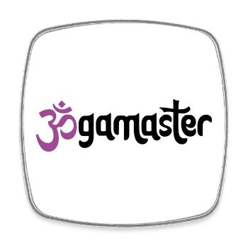 Jogamaster - Typographic OM (3-Color) - Square fridge magnet - white - Front